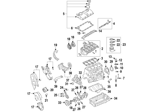 2010 Volkswagen Jetta Pistons, Rings & Bearings Diagram 3