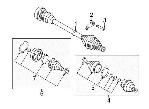 2015 Volkswagen e-Golf Drive Axles - Rear Diagram