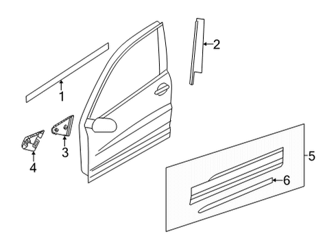 2025 Volkswagen Taos Exterior Trim - Front Door Diagram