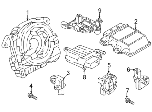 2025 Volkswagen Atlas Cross Sport Air Bag Components Diagram 2