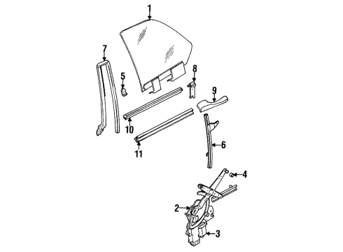 1997 Volkswagen Cabrio Glass & Hardware - Quarter Panel Diagram