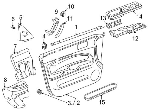 2001 Volkswagen Passat Interior Trim - Front Door Diagram