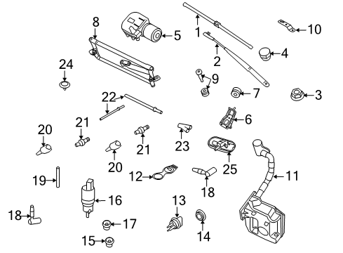 2011 Volkswagen Jetta Wiper & Washer Components Diagram 3