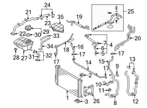 2006 Volkswagen Phaeton Radiator & Components Diagram 2