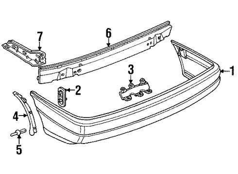 1990 Volkswagen Passat Bumper & Components - Rear Diagram