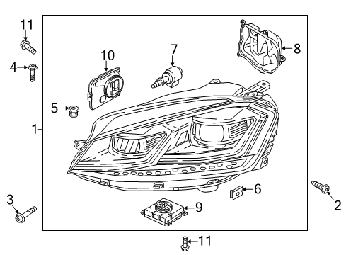 2018 Volkswagen Golf SportWagen Headlamps Diagram 2