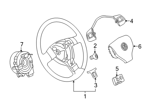 2012 Volkswagen Golf R Steering Wheel Diagram 2