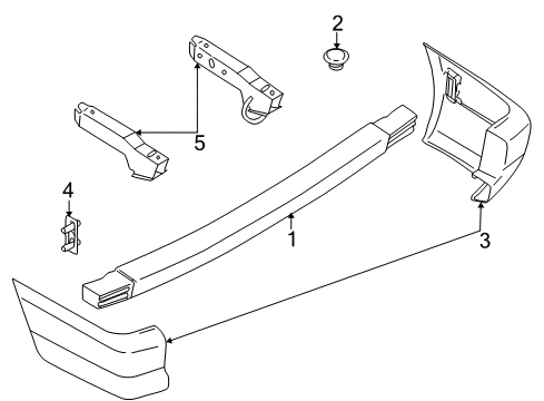 1993 Volkswagen EuroVan Bumper & Components - Rear Diagram