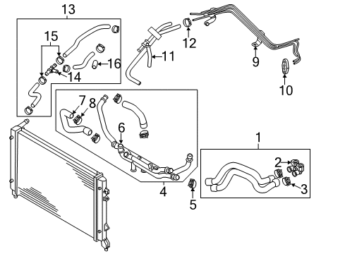 2015 Volkswagen Jetta Coolant Hose Gasket Diagram for 04E-121-687