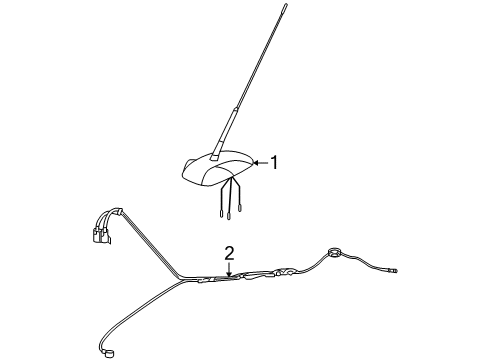2007 Volkswagen Beetle Antenna Assembly Diagram for 5C5-035-501