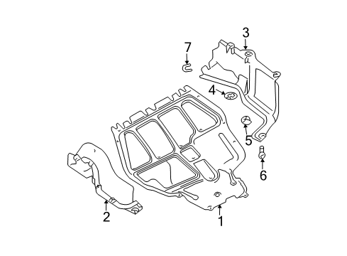 2001 Volkswagen Beetle Splash Shields Diagram 2