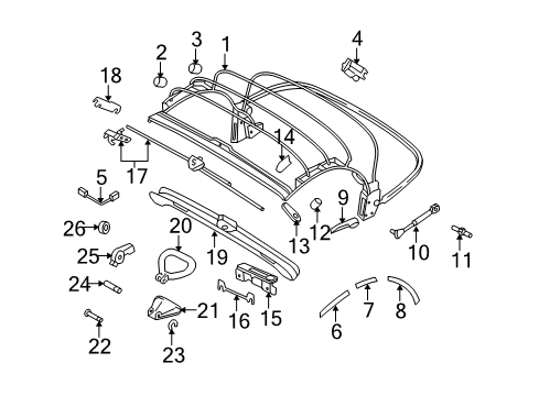 2008 Volkswagen Beetle Frame & Components - Convertible Top