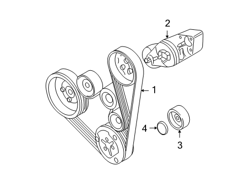 2001 Volkswagen Beetle Belts & Pulleys - Maintenance Diagram 2