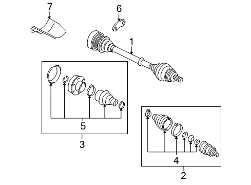 2013 Volkswagen Eos Drive Axles - Front Diagram