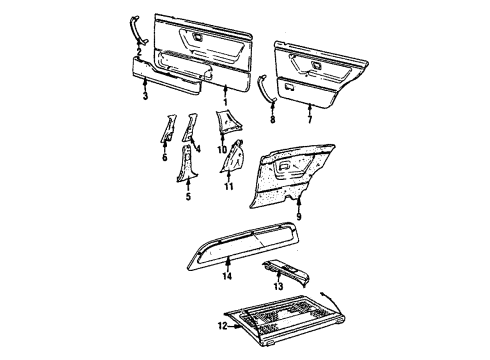 1987 Volkswagen Golf Interior Trim Diagram