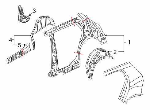 2007 Volkswagen Rabbit Inner Structure - Quarter Panel