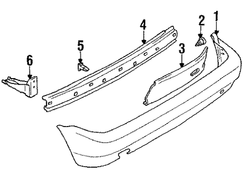 1992 Volkswagen Corrado Bumper & Components - Rear Diagram