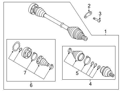 2020 Volkswagen Atlas Drive Axles - Rear Diagram