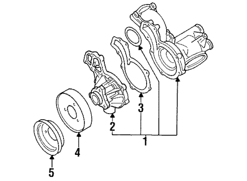 1999 Volkswagen Golf Water Pump - Belts Diagram 4