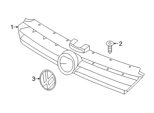 2019 Volkswagen Golf Grille & Components Diagram