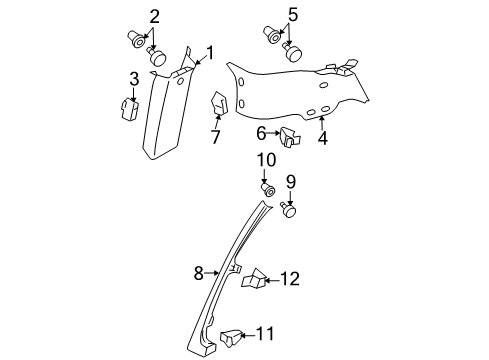 2010 Volkswagen Passat Interior Trim - Quarter Panels Diagram