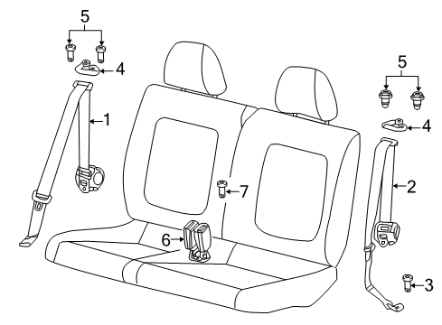 2014 Volkswagen Beetle Seat Belt - Body Diagram 2