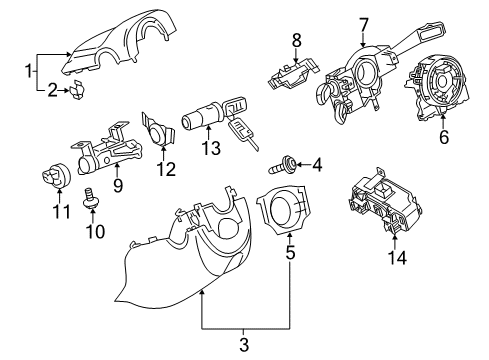 2018 Volkswagen Tiguan Limited Shroud, Switches & Levers Diagram