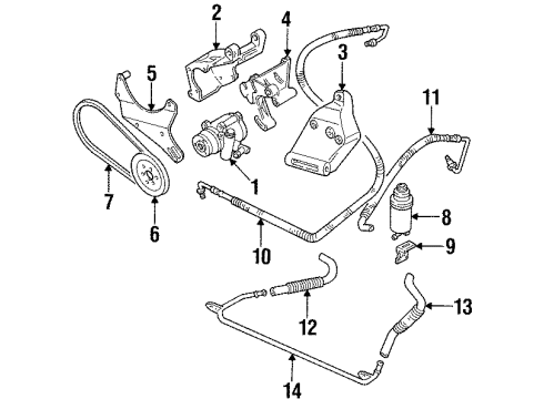 1990 Volkswagen Passat P/S Pump & Hoses Diagram 2