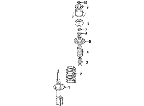 1997 Volkswagen Cabrio Struts & Suspension Components - Front Diagram