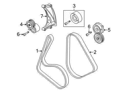 2012 Volkswagen Touareg Belts & Pulleys - Belts Diagram 2