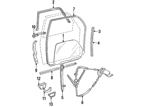1990 Volkswagen Corrado Glass - Door Diagram