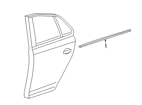 2017 Volkswagen Jetta Exterior Trim - Rear Door Diagram