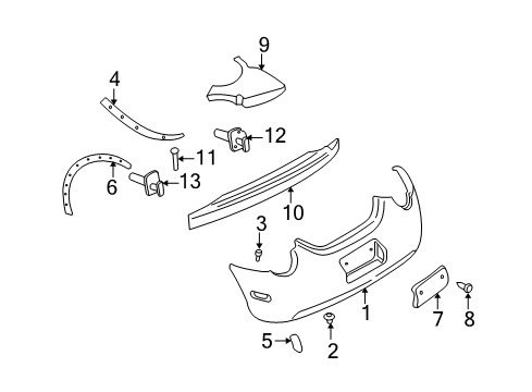 2005 Volkswagen Beetle Bumper & Components - Rear Diagram 2