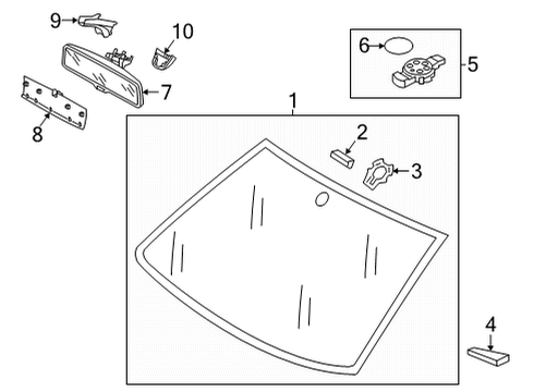 2020 Volkswagen Golf Glass - Windshield Diagram
