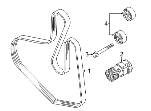 2020 Volkswagen Atlas Cross Sport Belts & Pulleys Diagram