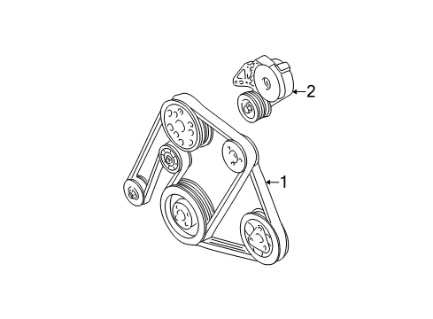 2000 Volkswagen Golf Belts & Pulleys - Belts Diagram 4