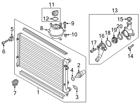 2014 Volkswagen Passat Radiator & Components Diagram 2