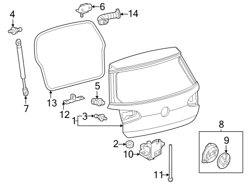 2024 Volkswagen Golf R Lift Gate Diagram