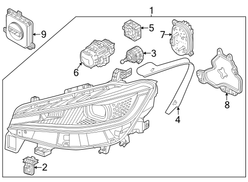 2022 Volkswagen ID.4 Headlamp Components Diagram