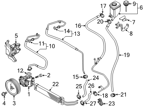 2015 Volkswagen Touareg P/S Pump & Hoses Diagram 3