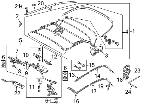 2015 Volkswagen Beetle Frame & Components - Convertible Top