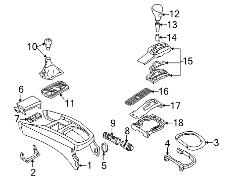 2005 Volkswagen Passat Front Console Diagram