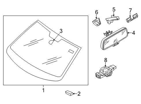 2013 Volkswagen CC Glass - Windshield Diagram