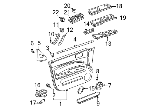 2002 Volkswagen Passat Interior Trim - Front Door Diagram