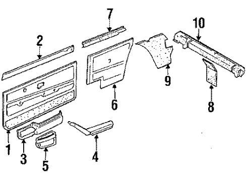 1988 Volkswagen Cabriolet Interior Trim Diagram