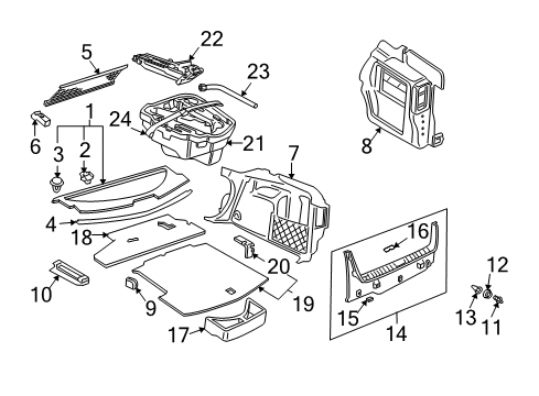 2000 Volkswagen Jetta Interior Trim - Rear Body Diagram