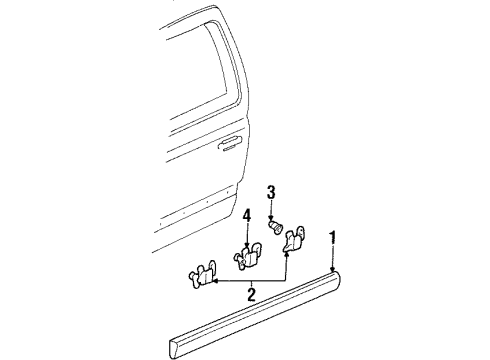 1993 Volkswagen Jetta Exterior Trim - Front Door Diagram