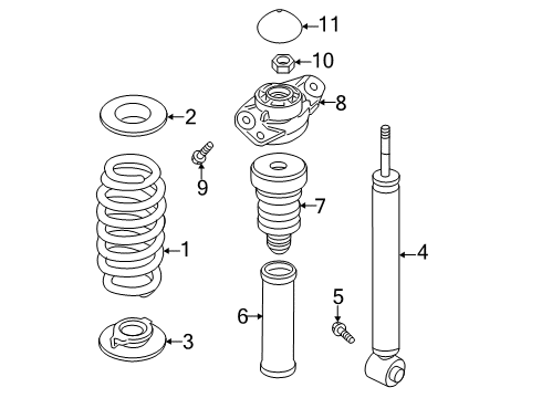 2020 Volkswagen Passat Shocks & Components Diagram