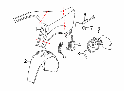 2005 Volkswagen Phaeton Fuel Door Diagram