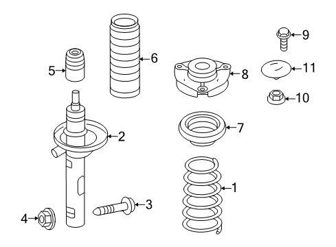 2012 Volkswagen Golf R Struts & Suspension Components - Front Diagram